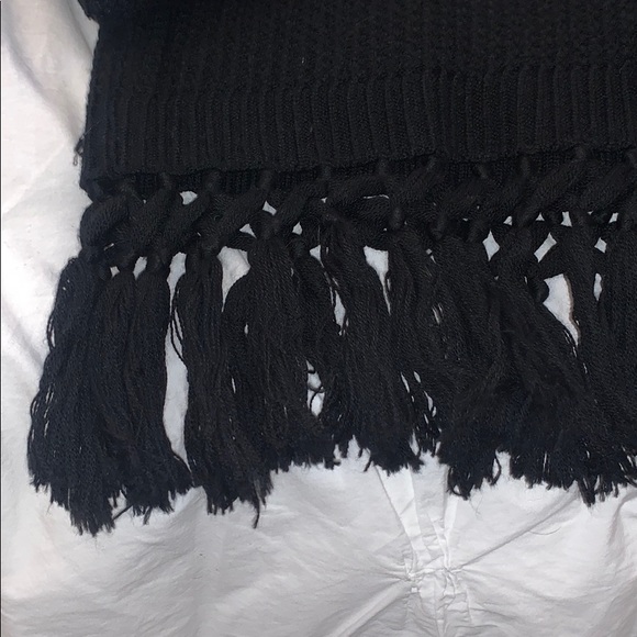 Club Monaco Black Fringe Sweater - Picture 4 of 6